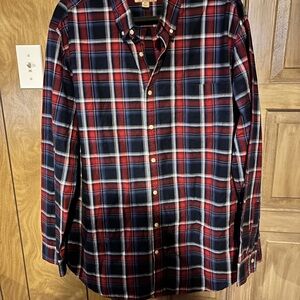 The Foundry Supply Co. Red and Blue Plaid Button-Down Shirt